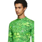 Balenciaga Green Stretch Flowers T-Shirt