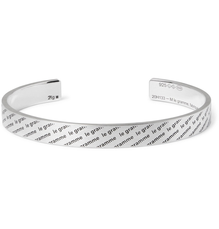 Photo: Le Gramme - Le 21 Logo-Engraved Brushed Sterling Silver Cuff - Silver