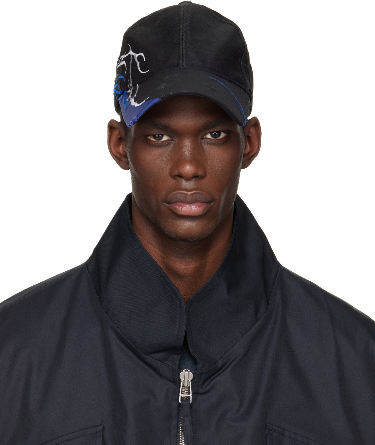 トリプルエフポスタルサービス キャップ FFFPOSTALSERVICE CAP FFFPOSTALSERVICE Black Damaged Denim Cap FFFPOSTALSERVICE