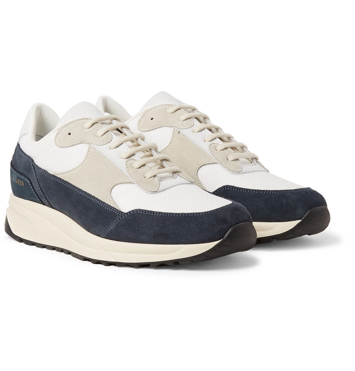 Photo: Common Projects - Track Classic Nubuck, Suede and Mesh Sneakers - Blue