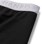 Hanro - Two-Pack Cotton-Blend Boxer Briefs - Black