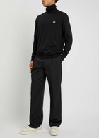 Fred Perry Logo-embroidered Wool-blend Jumper Black