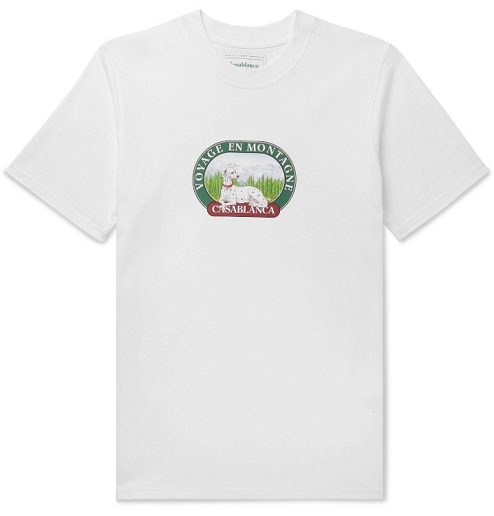 Photo: Casablanca - Logo-Print Cotton-Jersey T-Shirt - White