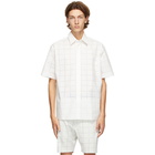 Fendi White Punched Check Short Sleeve Shirt