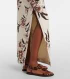 SIR Floral linen maxi skirt