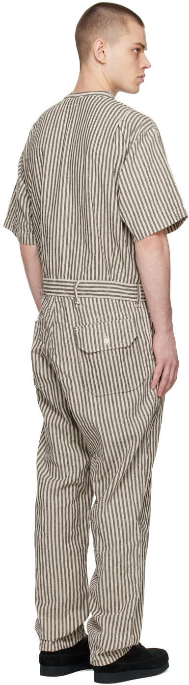 Engineered Garments Off-White & Black Racing Jumpsuit