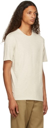 Maison Margiela Three-Pack White & Off-White Organic Cotton T-Shirts