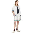 Casablanca White Hotel Emblem Silk Shorts