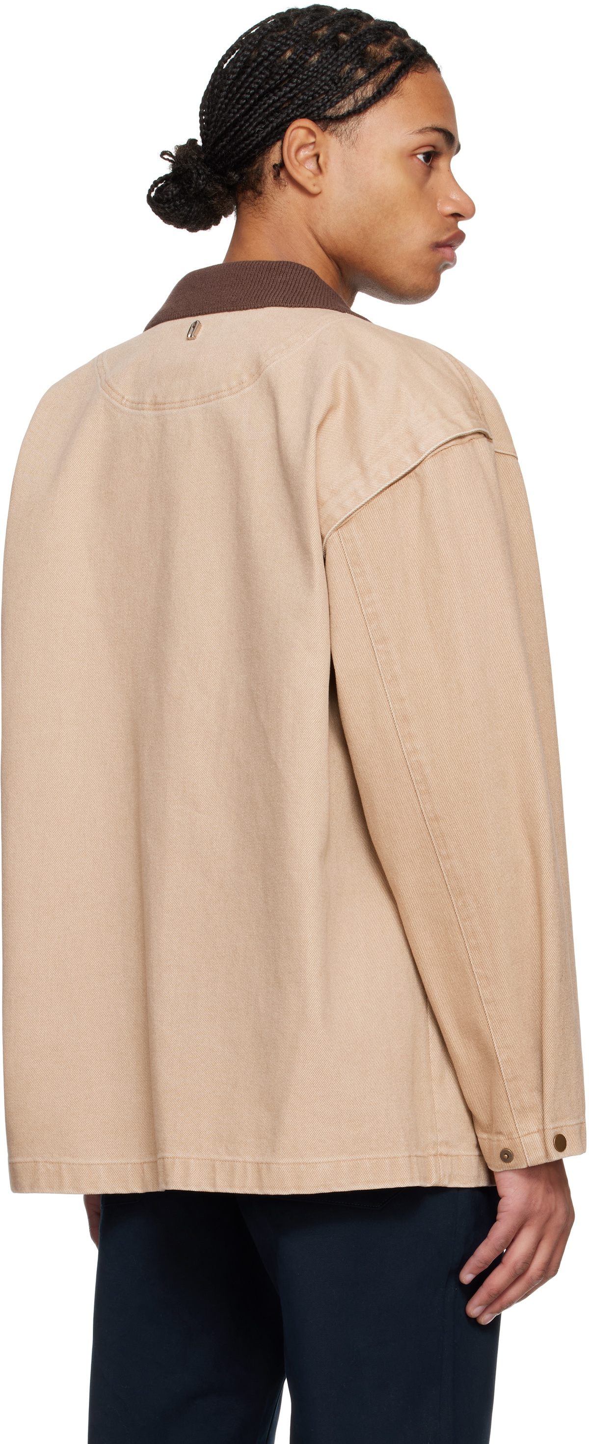 LE17SEPTEMBRE Tan Knit Collar Field Jacket LE17SEPTEMBRE
