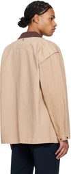 LE17SEPTEMBRE Tan Knit Collar Field Jacket