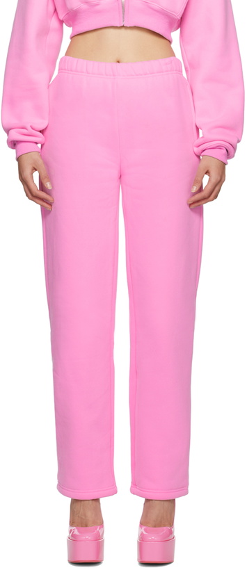 Photo: Danielle Guizio Pink Flared Lounge Pants
