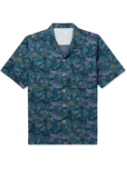 Universal Works - Convertible-Collar Floral-Print Cotton-Chambray Shirt - Blue