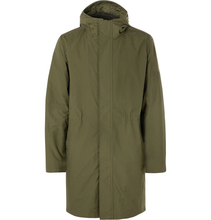 Photo: Norse Projects - Elias Cambric Cotton Hooded Parka With Detachable Fleece Liner - Green