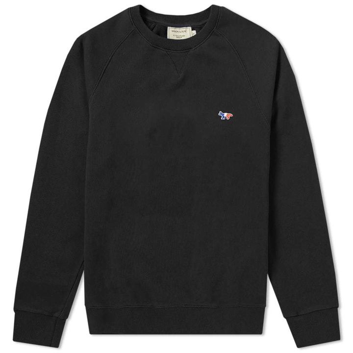 Photo: Maison Kitsun&eacute; Tricolour Fox Crew Sweat Black