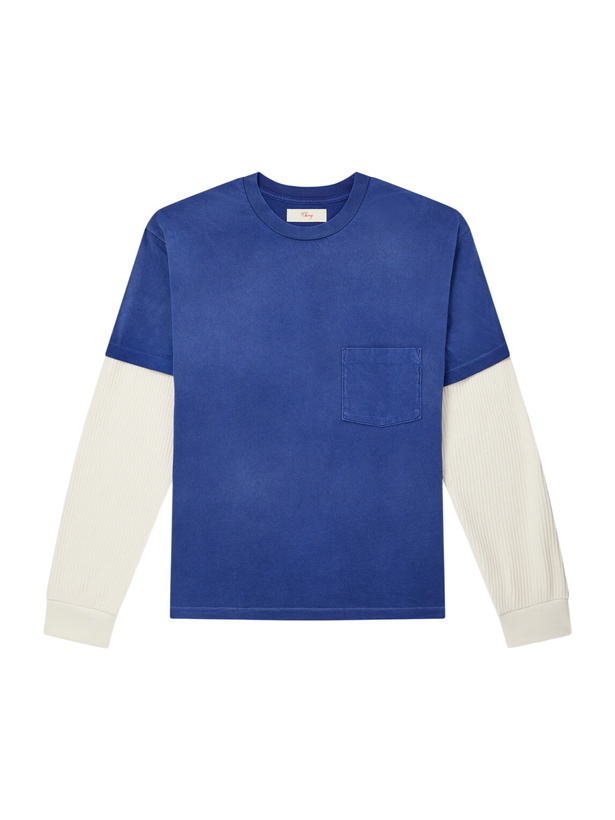 Photo: Cherry Los Angeles - Santa Fe Layered Printed Cotton-Jersey T-Shirt - Blue
