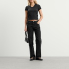 Adidas Women's Denim Firebird Track Pant in True Black Denim