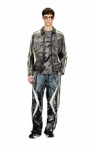 Diesel Leather coach jacket with biker print - Leather jackets Mens in Multicolor