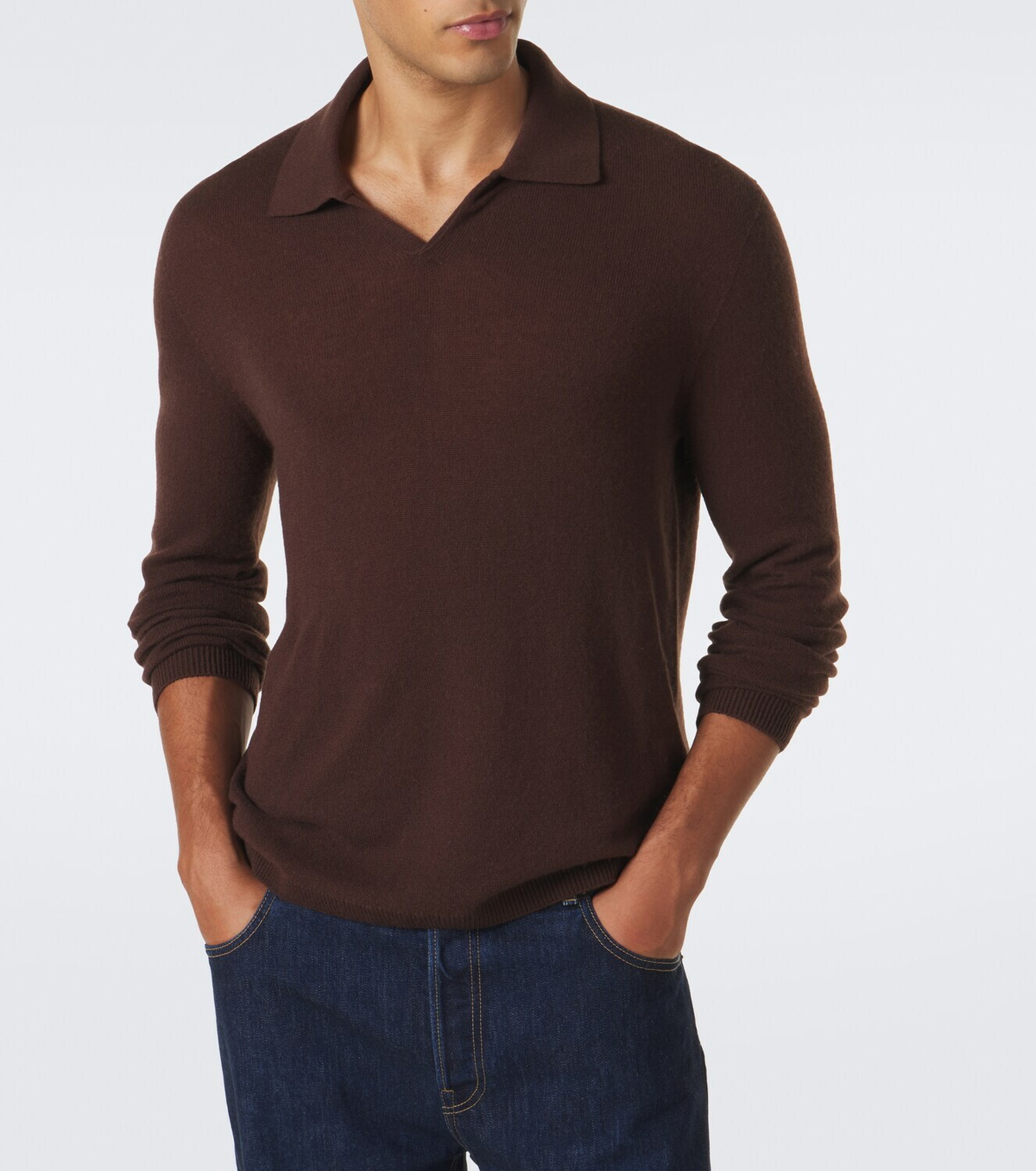 The Row Ripley cashmere polo sweater