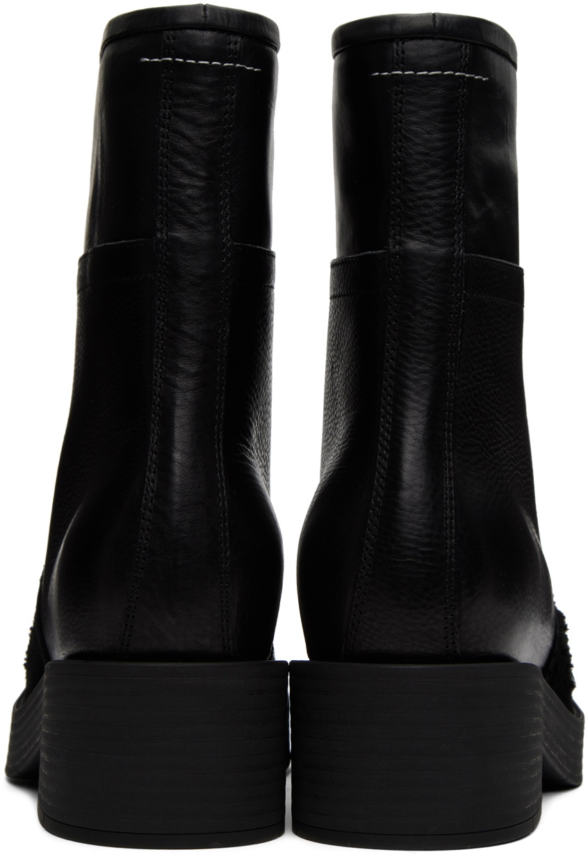 MM6 Maison Margiela Black Biker Ankle Boots MM6 Maison Margiela
