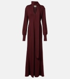 Plan C Scarf-detail cotton maxi dress