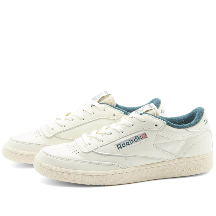 Photo: Reebok Men's Club C 85 Vintage Sneakers in Chalk/Alabaster/Forest