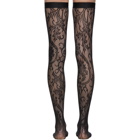 Versace Underwear Black Logo Band Lace Stockings