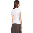 TOTEME White Wide-Ribbed V-Neck T-shirt