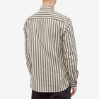 YMC Men's Curtis Stripe Woven Shirt in Ecru/Grey