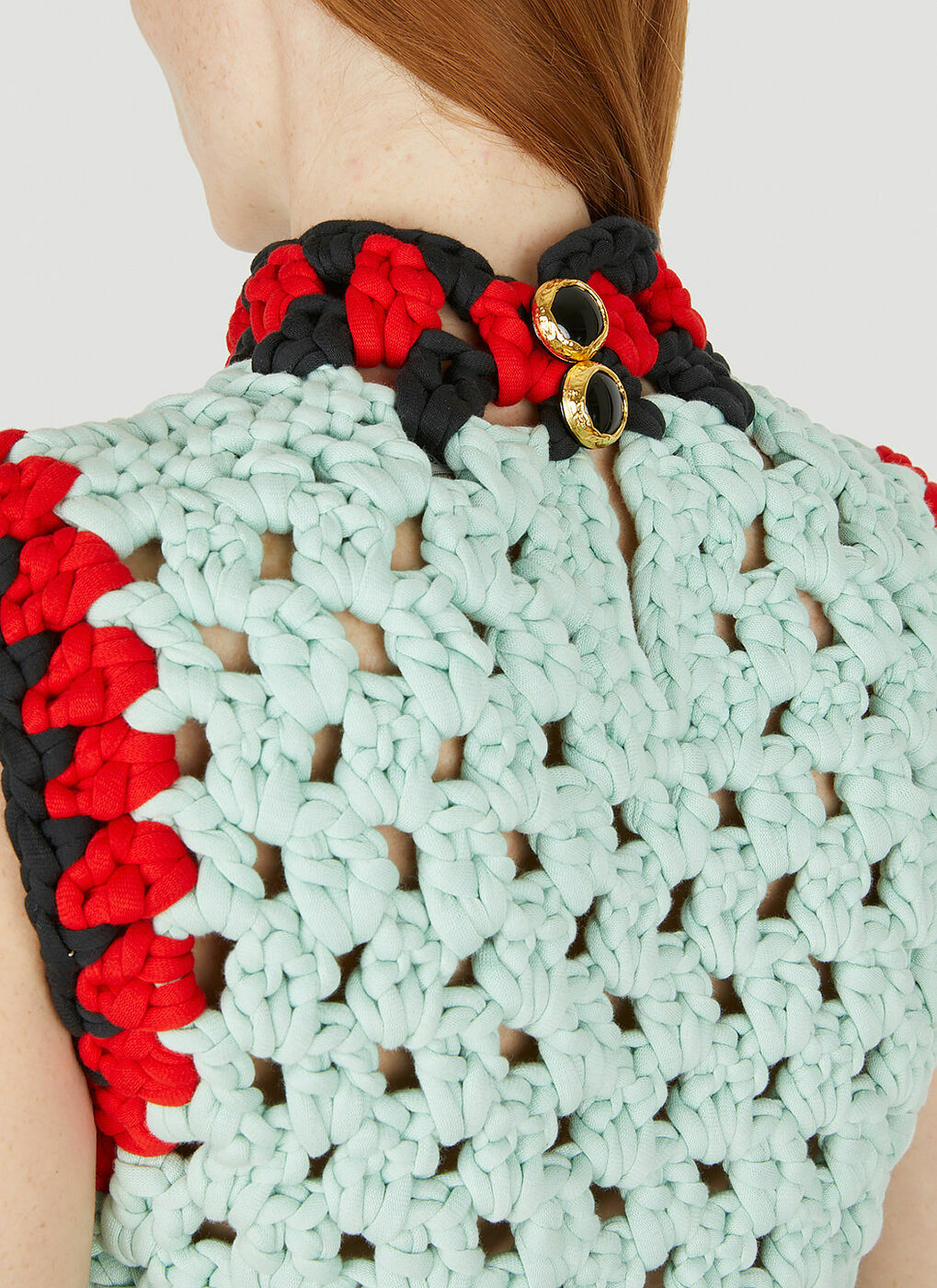 Smiley Face Crochet Vest in Light Green Meryll Rogge