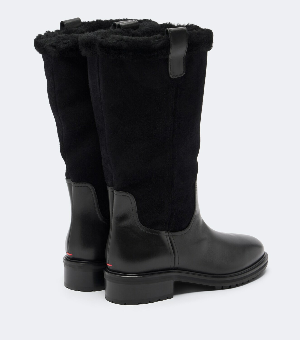 Aeyde Theo leather and suede knee-high boots
