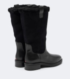 Aeyde Theo leather and suede knee-high boots