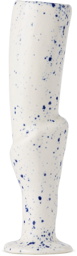 Degoey Planet White & Blue Champagne Shaft Flute