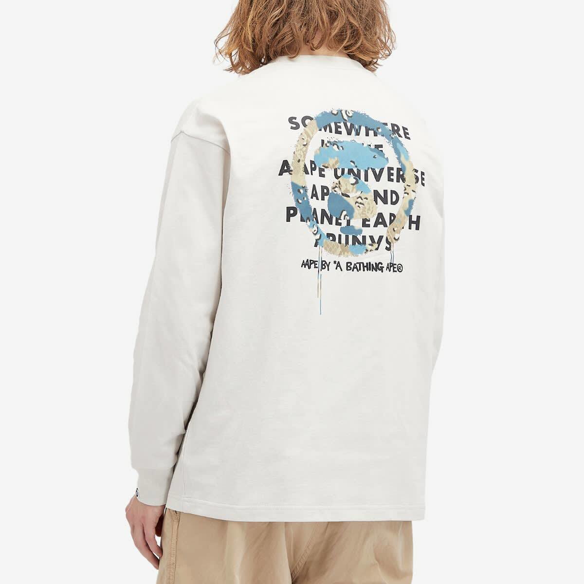 関送込♪AAPE BY A BATHING APE/Camo Graffiti LS T-Shirt Men's AAPE Snake Camo Graffiti Long Sleeve T-Shirt in Black