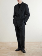 Saman Amel - Linen Double-Breasted Blazer - Black