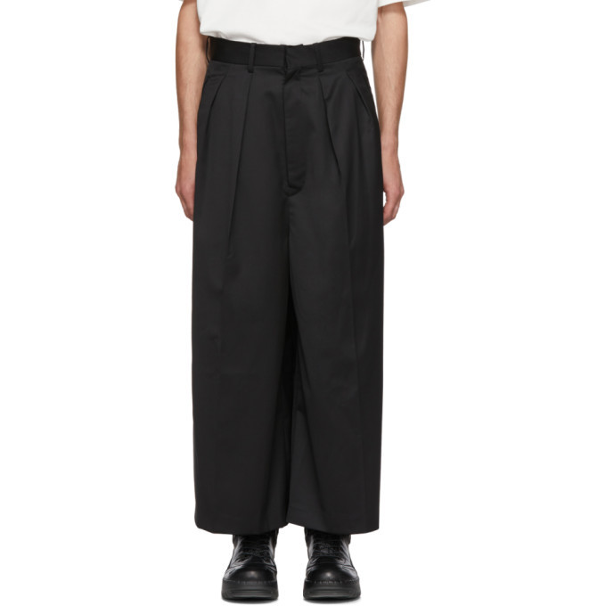 ALMOSTBLACK Black Wide Leg Trousers