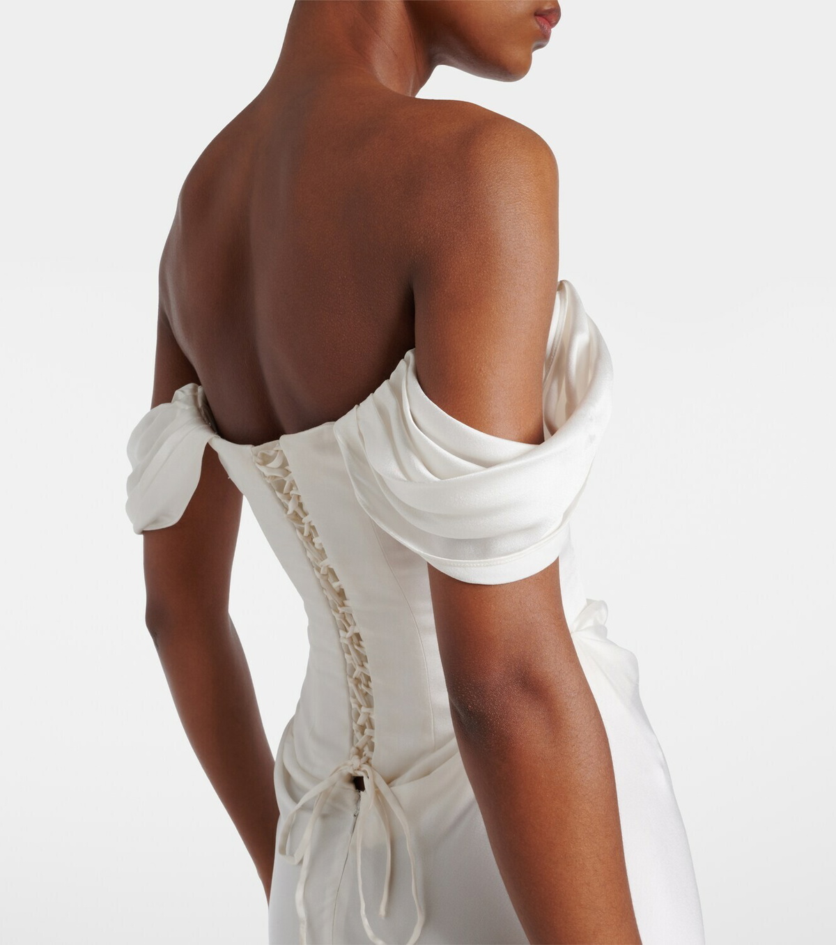 Clio Peppiatt Paloma beaded satin corset gown