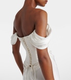 Clio Peppiatt Paloma beaded satin corset gown
