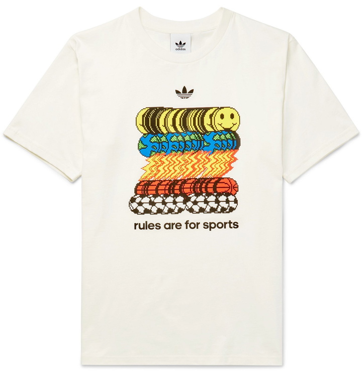 Photo: adidas Originals - Printed Cotton-Jersey T-Shirt - White