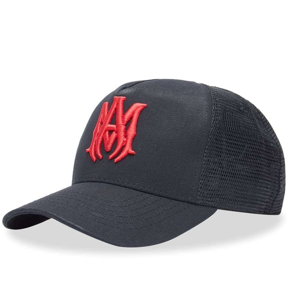 AMIRI MA Trucker Hat in Black/Red Amiri