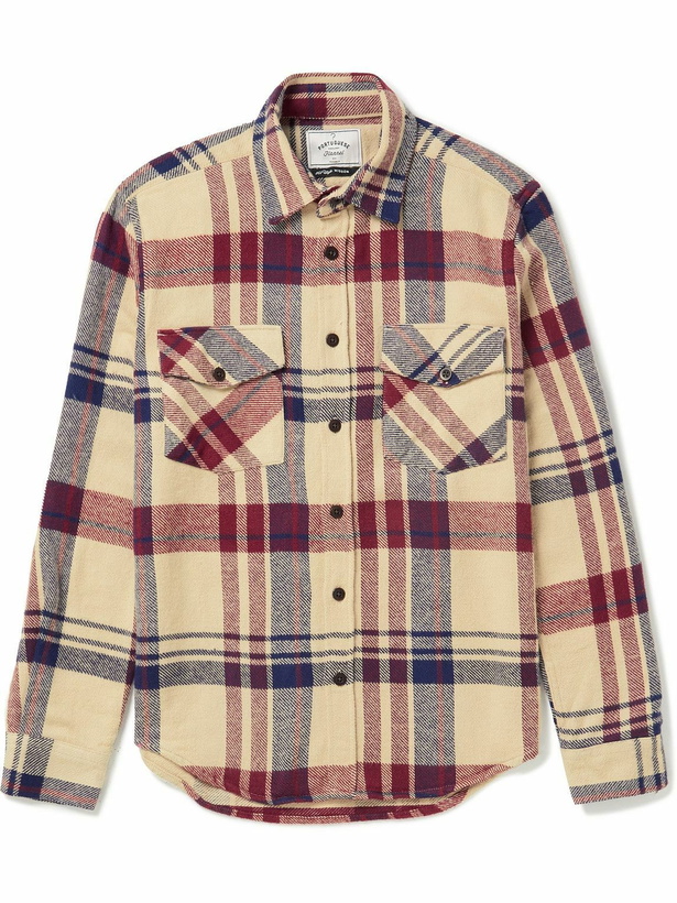 Photo: Portuguese Flannel - Coachella Checked Cotton-Flannel Shirt - Red