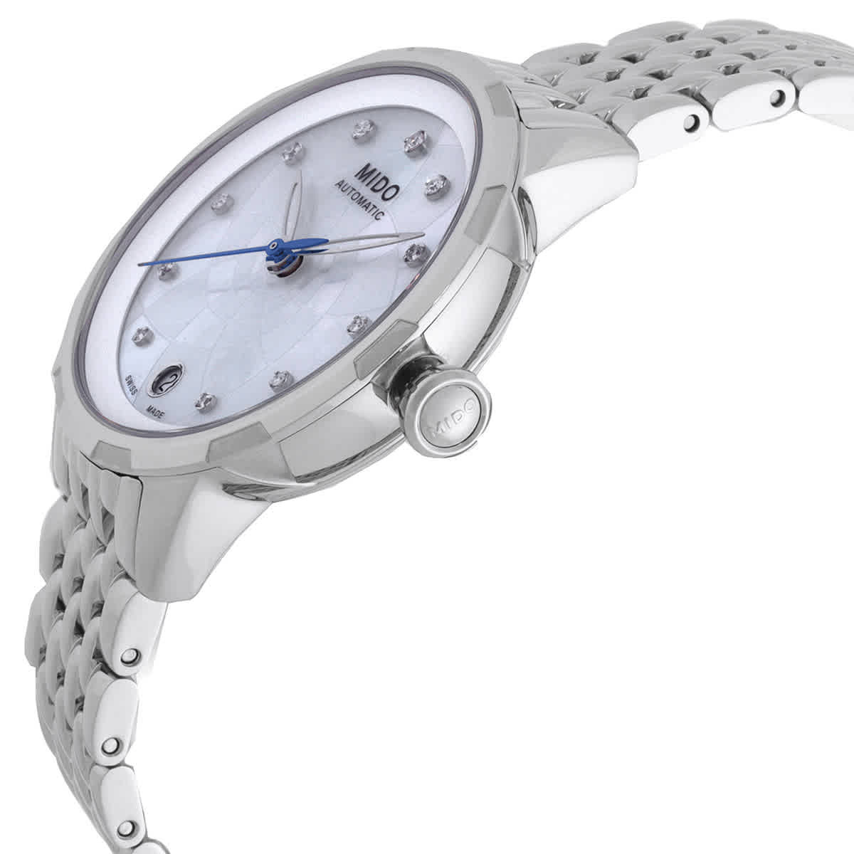 Mido Rainflower Automatic Diamond White Mother of Pearl Dial Ladies Watch M043.207.11.106.00