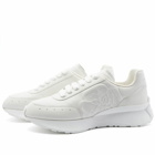 Alexander McQueen Men's Vintage Runner Sneakers in White/White