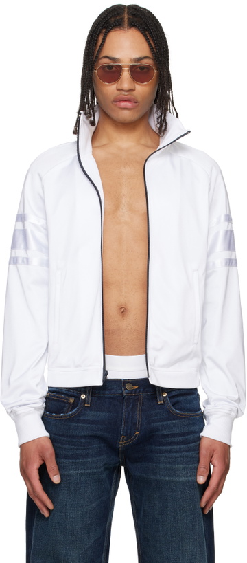 Photo: Raimundo Langlois White Satin Track Jacket