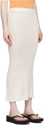 Calle Del Mar Off-White Ribbed Skirt