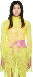 KIM SHUI SSENSE Exclusive Yellow Asymmetrical Turtleneck
