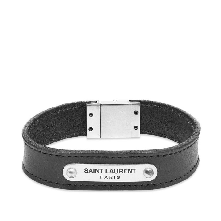 Photo: Saint Laurent Leather ID Tag Bracelet