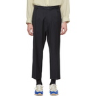 Studio Nicholson Navy Tapered Double Pleat Trousers