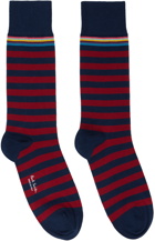 Paul Smith Two-Pack Navy & Red Marius Socks