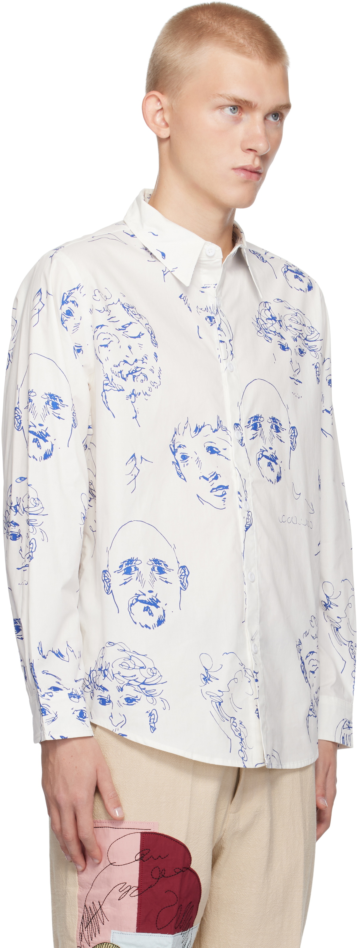 Doodles Print White Shirt
