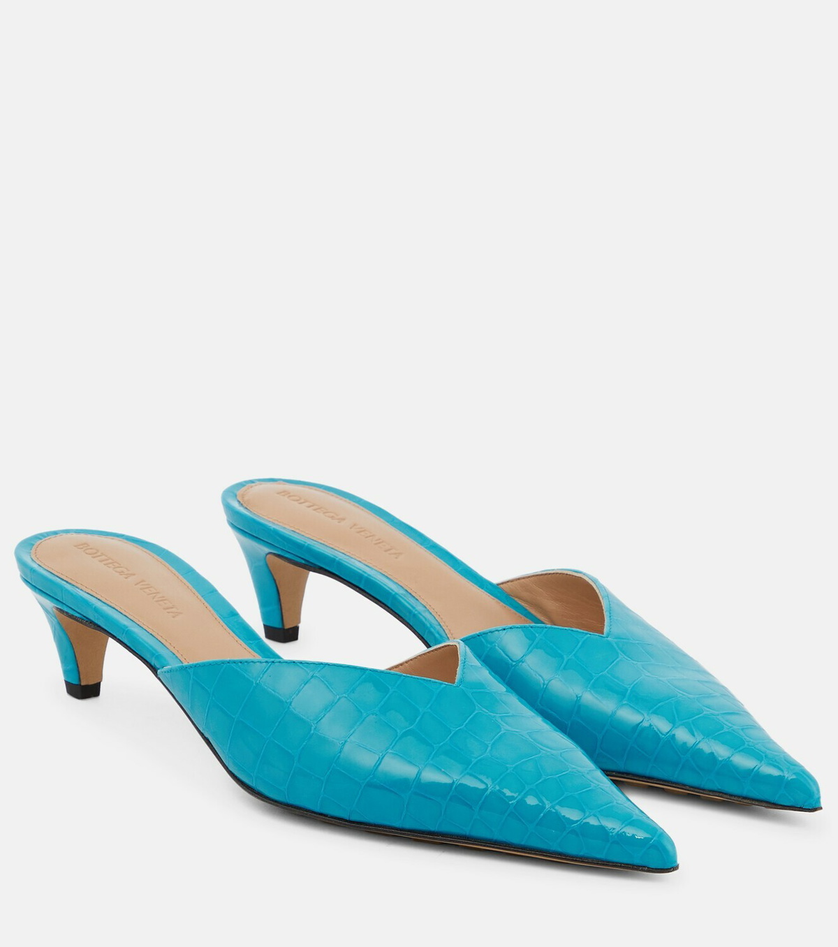 Bottega Veneta - Punta croc-effect leather mules Bottega Veneta